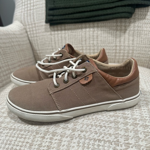 Sperry Boys Brown Canvas Casual Sneakers Size 4.5 - Picture 6 of 9